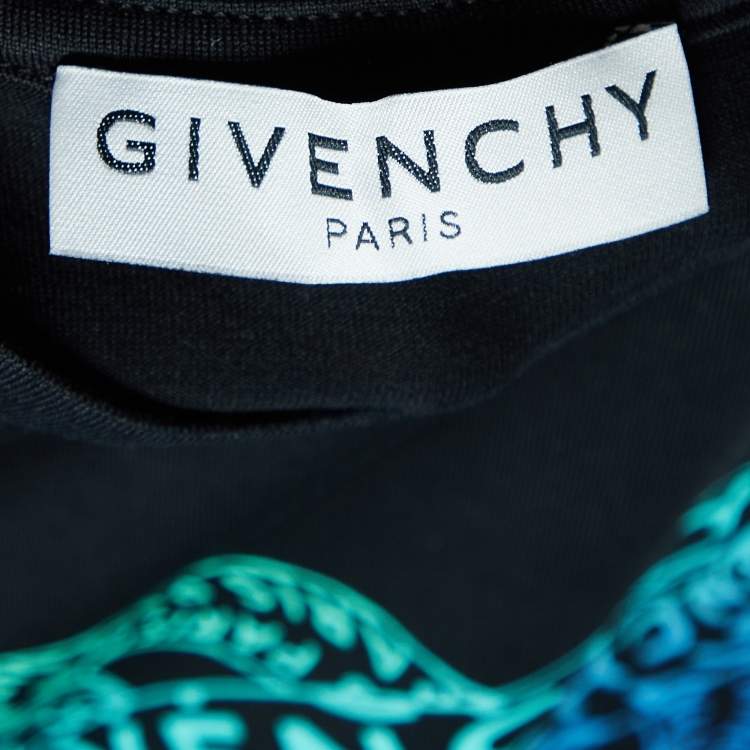 Pre Owned Givenchy Black Infinity Rings Logo Print Cotton Regular Fit T-Shirt XXS