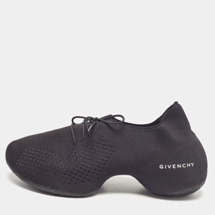 Givenchy Black Knit Fabric TK-360 Low Top Sneakers Size 39.5