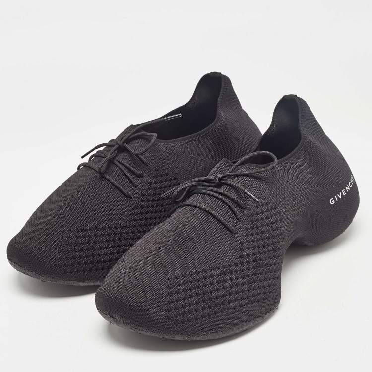 Givenchy Black Knit Fabric TK-360 Low Top Sneakers Size 39.5