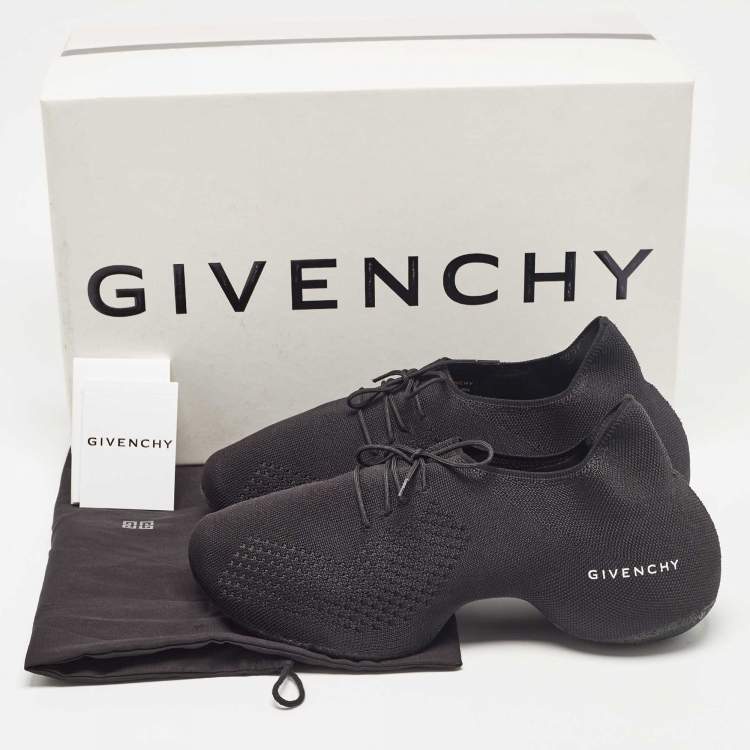 Pre Owned Givenchy Black Knit Fabric TK-360 Low Top Sneakers Size 39.5