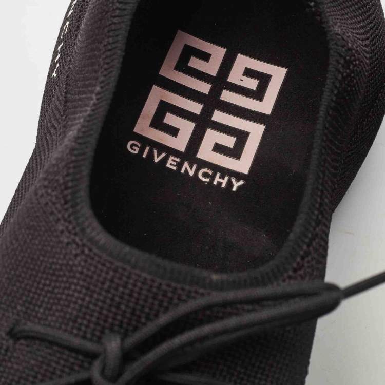 Pre Owned Givenchy Black Knit Fabric TK-360 Low Top Sneakers Size 39.5