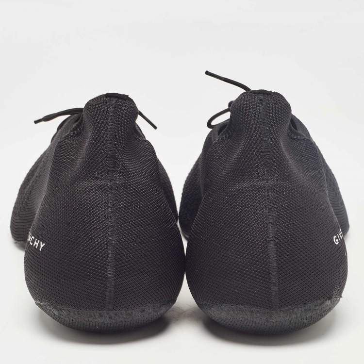 Pre Owned Givenchy Black Knit Fabric TK-360 Low Top Sneakers Size 39.5