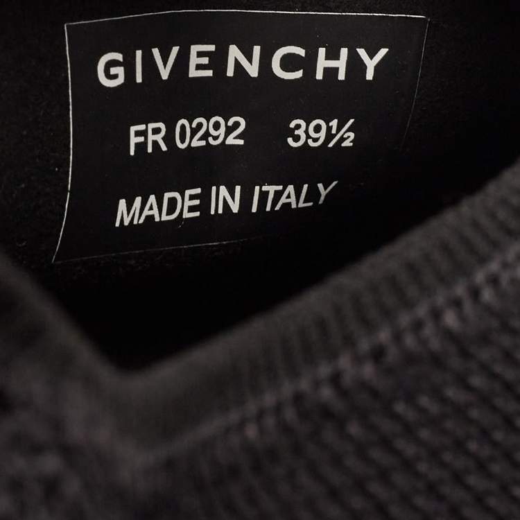 Pre Owned Givenchy Black Knit Fabric TK-360 Low Top Sneakers Size 39.5