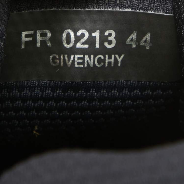 Pre Owned Givenchy Black Faux Leather and Mesh Lace Up Sneakers Size 44