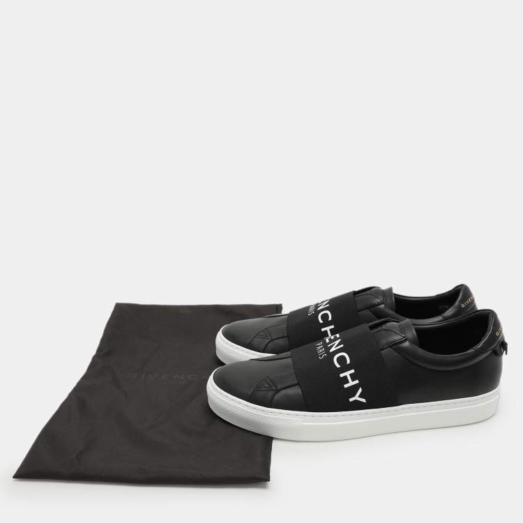 Pre Owned Givenchy Black Leather Urban Street Slip On Sneakers Size 41