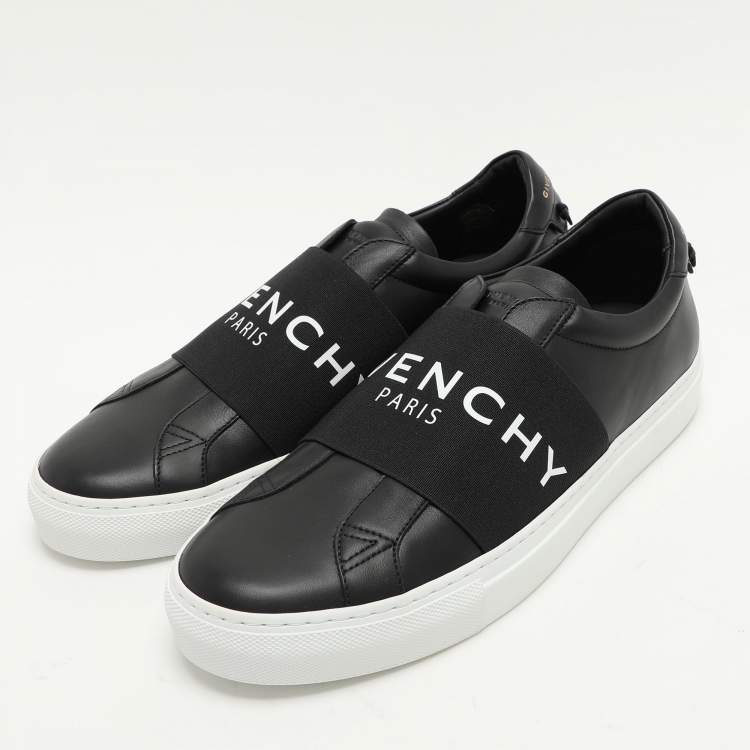 Pre Owned Givenchy Black Leather Urban Street Slip On Sneakers Size 41