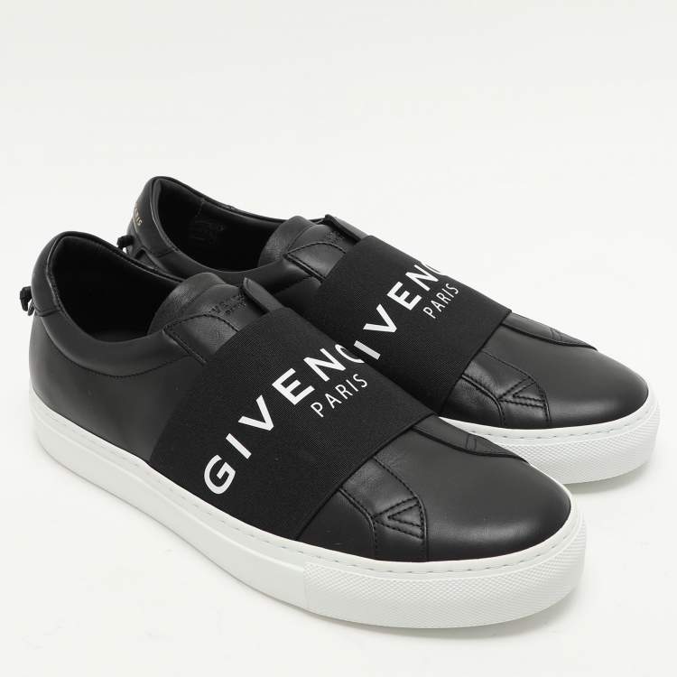 Pre Owned Givenchy Black Leather Urban Street Slip On Sneakers Size 41