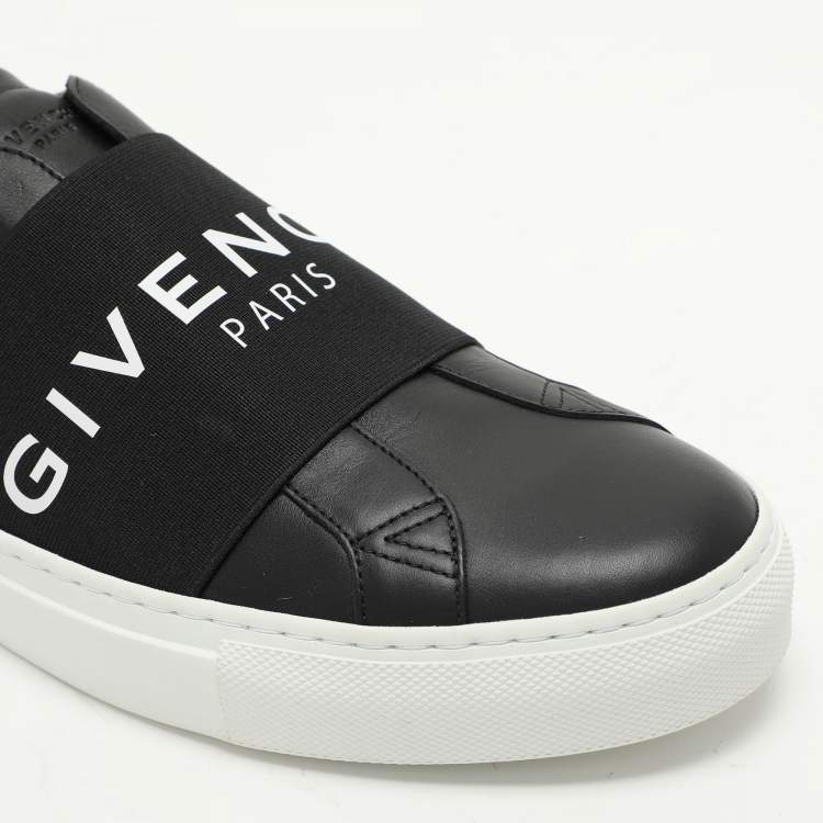 Pre Owned Givenchy Black Leather Urban Street Slip On Sneakers Size 41