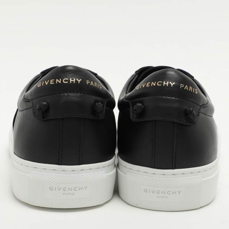 Pre Owned Givenchy Black Leather Urban Street Slip On Sneakers Size 41
