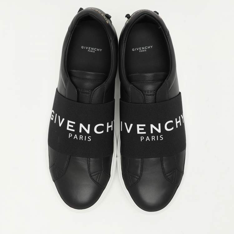 Pre Owned Givenchy Black Leather Urban Street Slip On Sneakers Size 41