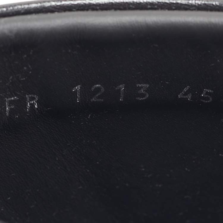Pre Owned Givenchy Black Leather G Plage Slide Flats Size 45