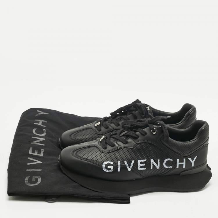 Pre Owned Givenchy Black Leather Spectre Runner Lace Up Sneakers Size 44