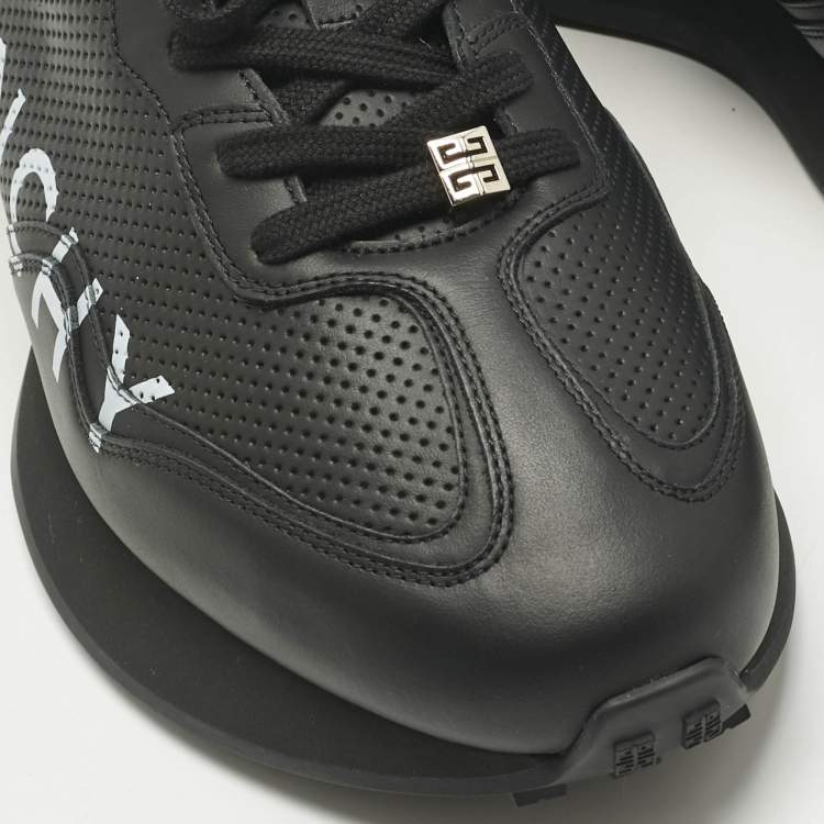 Pre Owned Givenchy Black Leather Spectre Runner Lace Up Sneakers Size 44