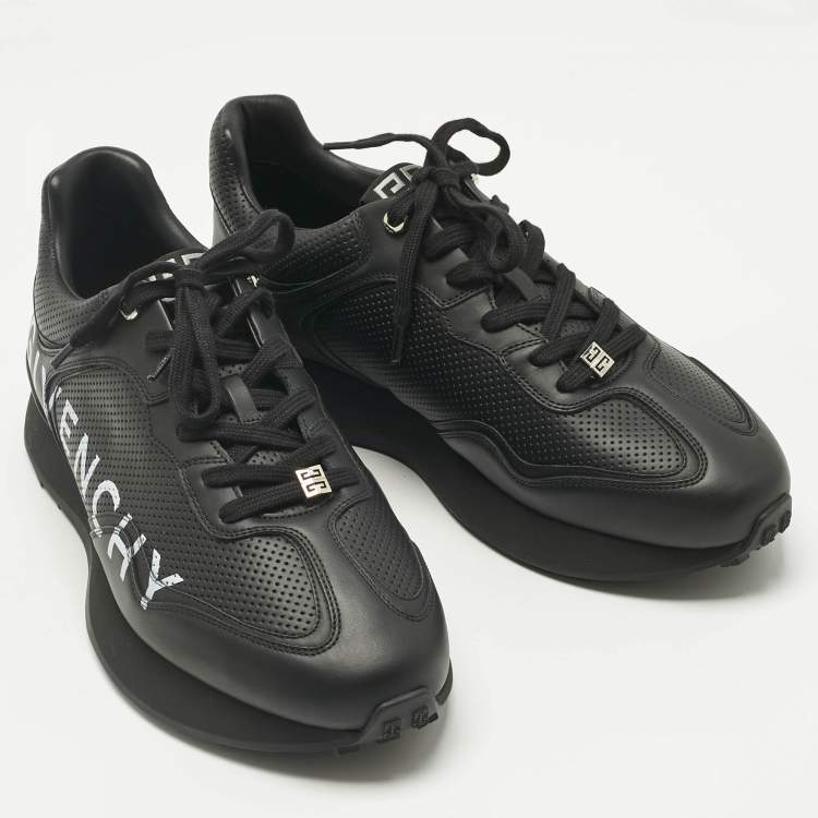 Pre Owned Givenchy Black Leather Spectre Runner Lace Up Sneakers Size 44