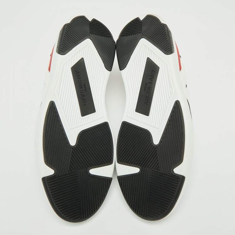 Pre Owned Givenchy White/Black  Leather Runner Lace-Up Sneakers Size 43