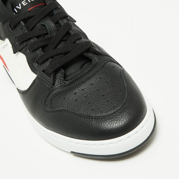 Pre Owned Givenchy White/Black  Leather Runner Lace-Up Sneakers Size 43