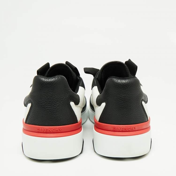 Pre Owned Givenchy White/Black  Leather Runner Lace-Up Sneakers Size 43