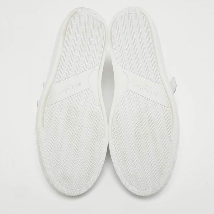 Pre Owned Givenchy White/Silver Leather Velcro Strap Urban Street Sneakers Size 40