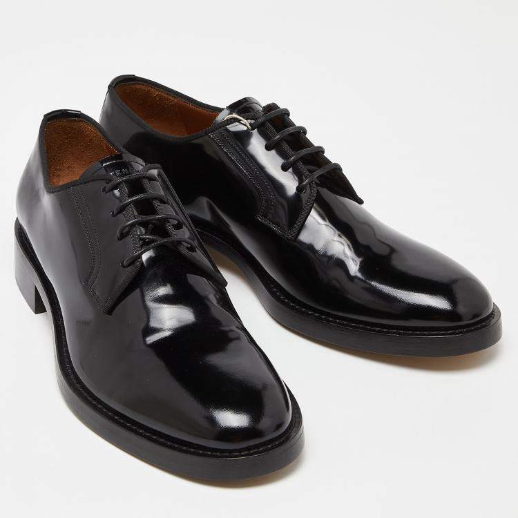 Pre Owned Givenchy Black Patent Leather Derby 42.5