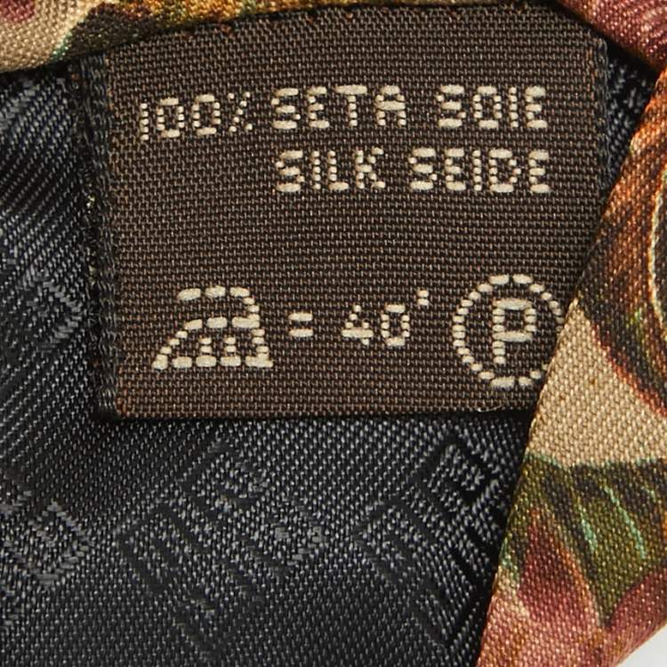 Pre Owned Givenchy Gentlemen Multicolor Floral Print Silk Traditional Tie 