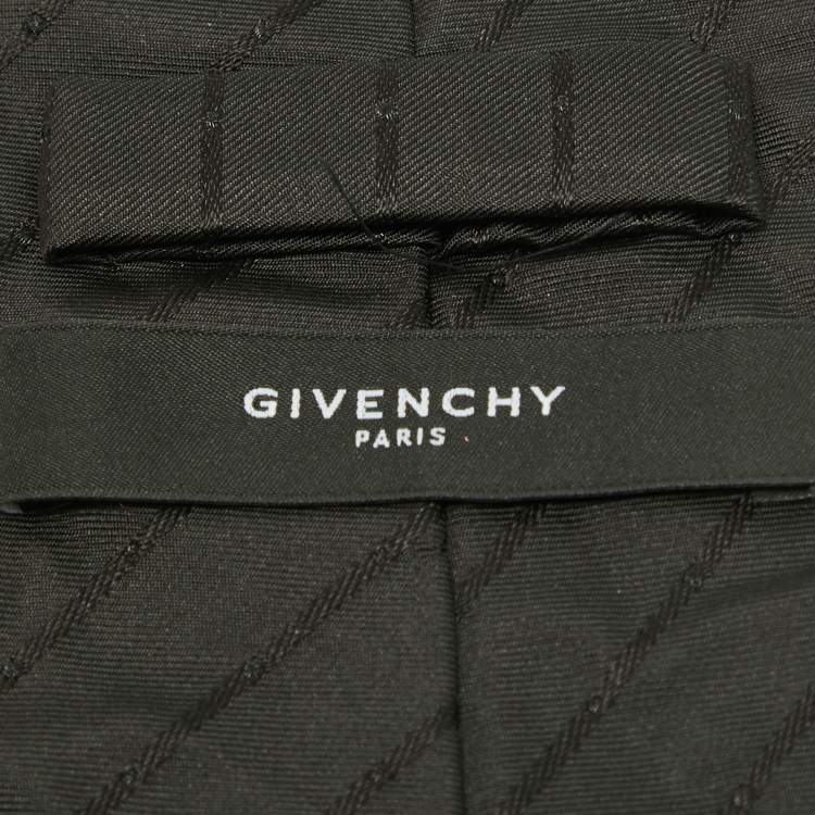 Pre Owned Givenchy Black Patterned Silk Tie