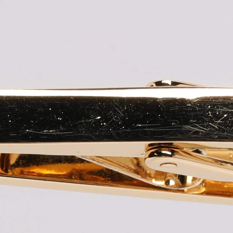 مملوكة مسبقًا Givenchy  Two Tone Hardware Chain Detail Tie Clip Bar and Cufflinks 