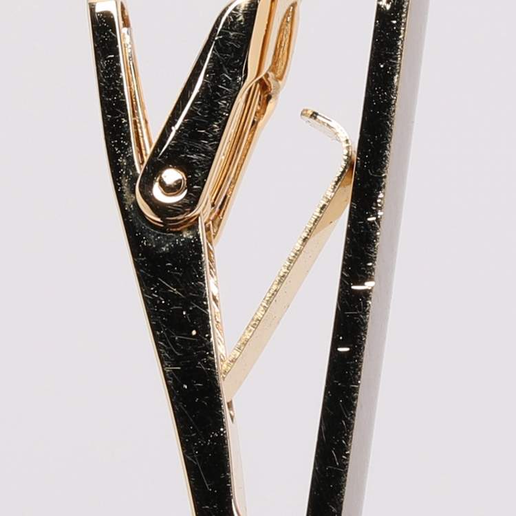 مملوكة مسبقًا Givenchy  Two Tone Hardware Chain Detail Tie Clip Bar and Cufflinks 