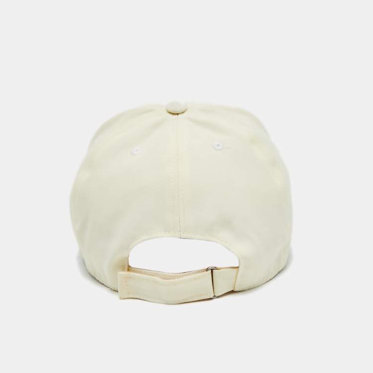 Pre Owned Givenchy White Nylon Logo Patch Base Ball Cap 56Cm
