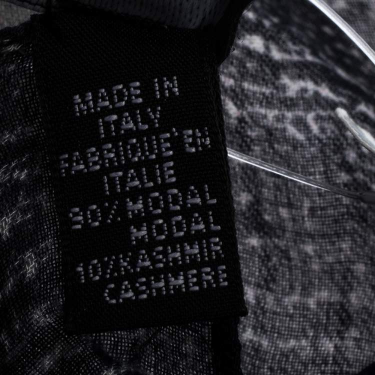 Pre Owned Givenchy Grey American Flag Print Modal Cashmere Scarf