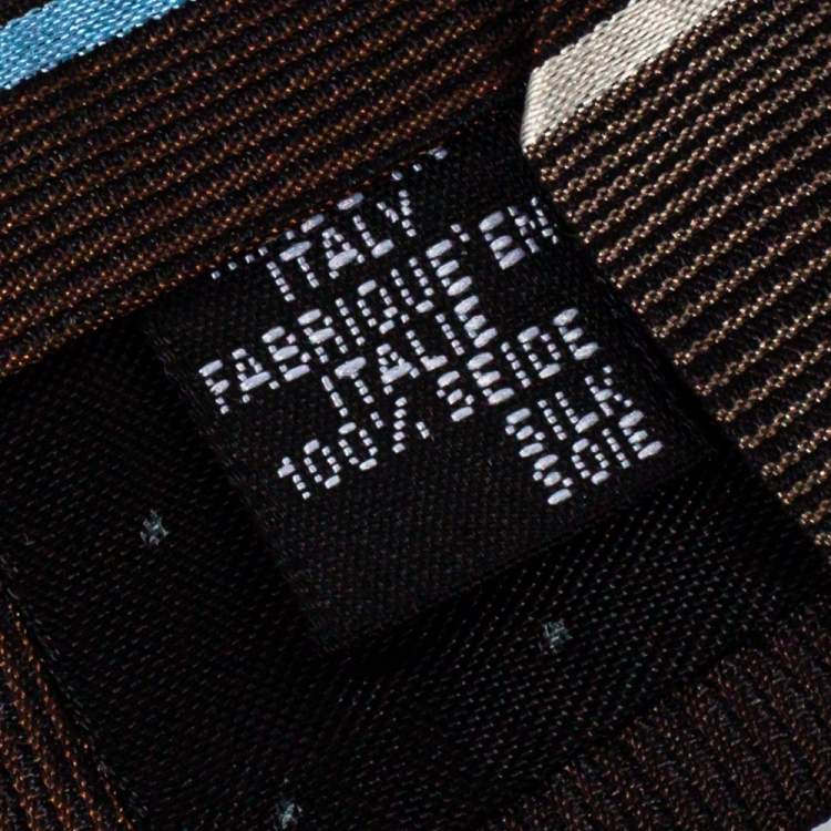 Pre Owned Givenchy Brown Diagonal Striped Silk Tie