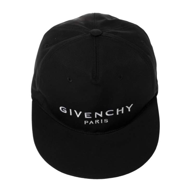 Pre Owned Givenchy Black Logo Embroidered Canvas Baseball Cap