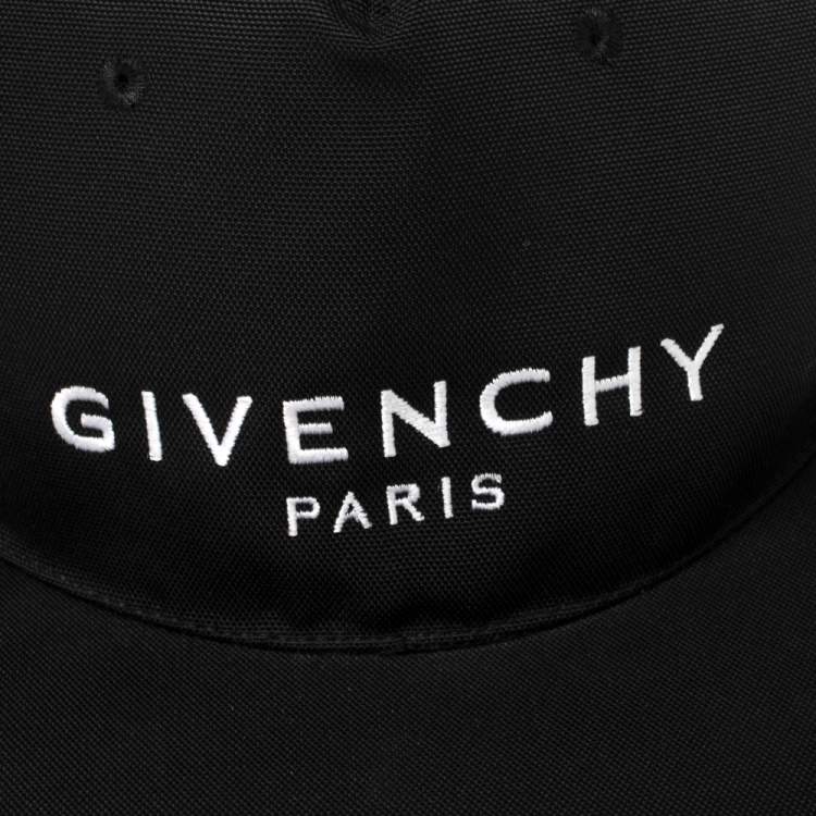 Pre Owned Givenchy Black Logo Embroidered Canvas Baseball Cap