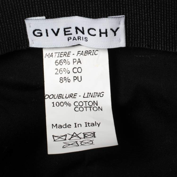 Pre Owned Givenchy Black Logo Embroidered Canvas Baseball Cap