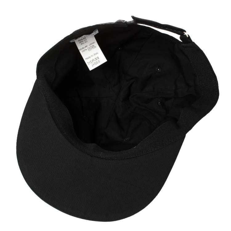 Pre Owned Givenchy Black Logo Embroidered Canvas Baseball Cap