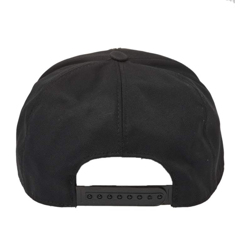 Pre Owned Givenchy Black Logo Print Canvas Cap