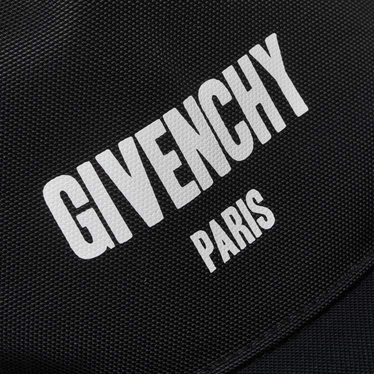 Pre Owned Givenchy Black Logo Print Canvas Cap