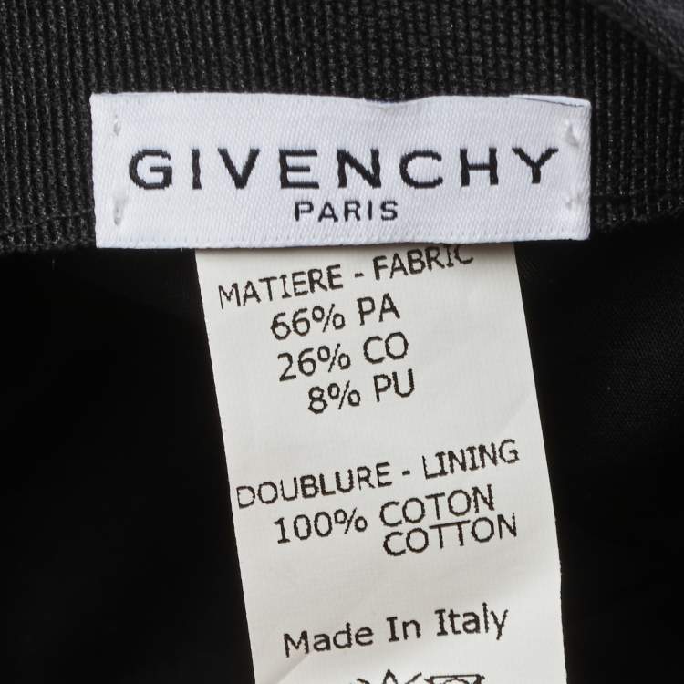 Pre Owned Givenchy Black Logo Print Canvas Cap