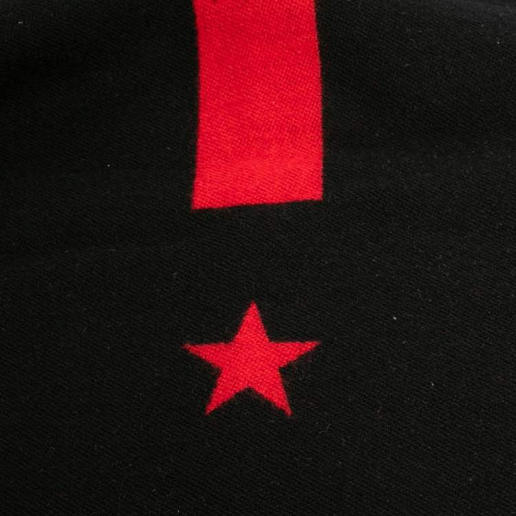 Pre Owned Givenchy Red & Black Striped Intarsia Wool Scarf