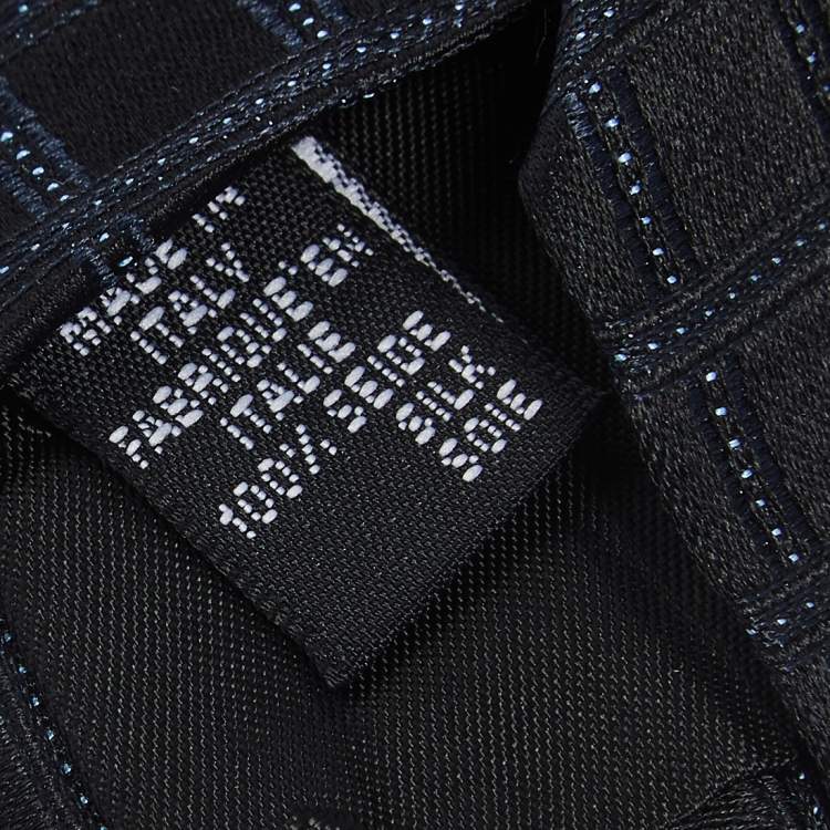 Pre Owned Givenchy Black Grid Patterned Silk Tie