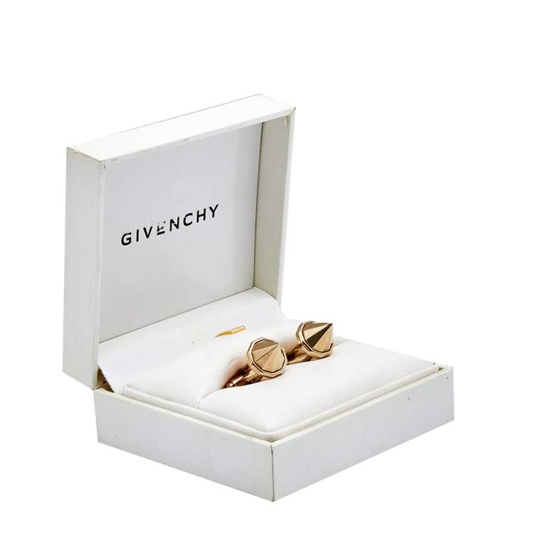 Pre Owned Givenchy Silver Tone Conical Stud Cufflinks