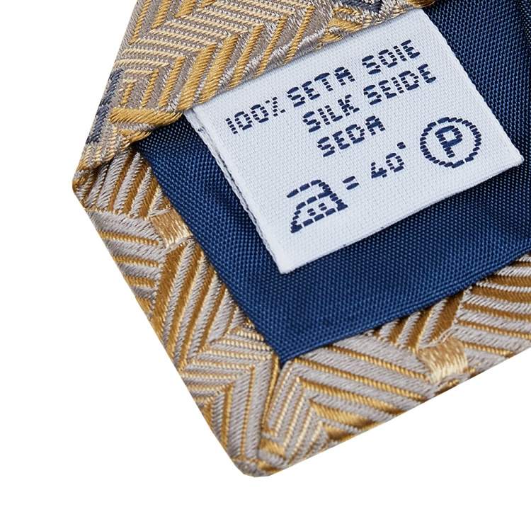 Pre Owned Givenchy Gold GG Patterned Jacquard Silk Tie