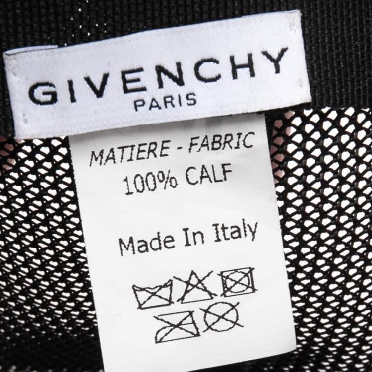 Pre Owned Givenchy Black Leather & Mesh Star Detail Baseball Cap S