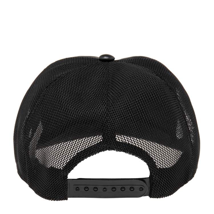 Pre Owned Givenchy Black Leather & Mesh Star Detail Baseball Cap S