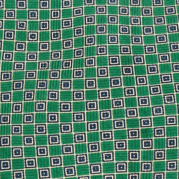 Pre Owned Givenchy Gentleman Green Geometric Printed Silk Traditional Tie