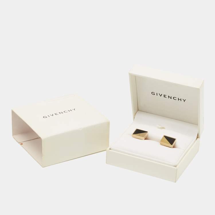Pre Owned Givenchy Composite Gold Tone Toggle Cufflinks