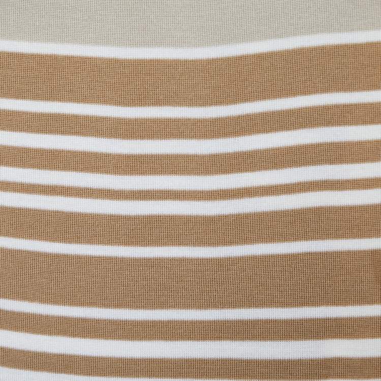 Pre Owned Givenchy Beige Striped Wool Scarf