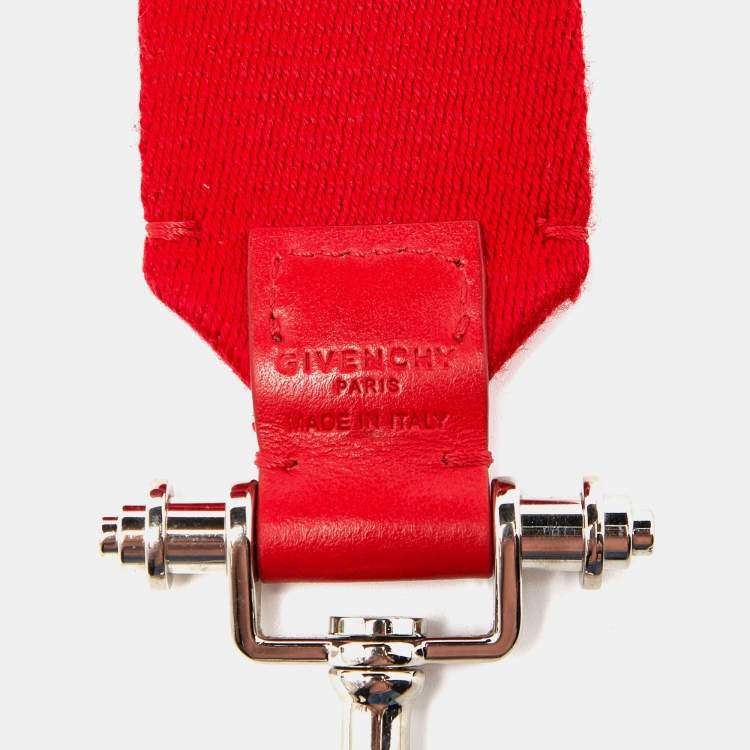 Pre Owned Givenchy Red Fabric Obsedia Stars Key Lanyard