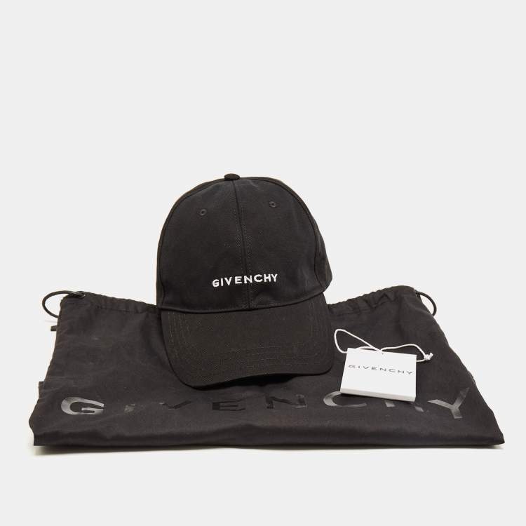 Pre Owned Givenchy Black Cotton Logo Embroidered Baseball Cap 