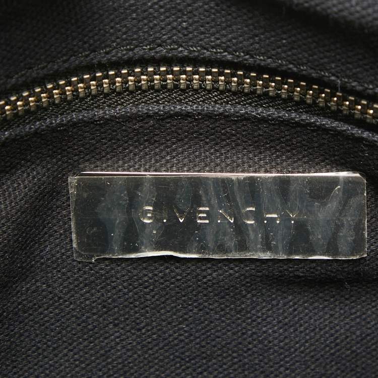 Pre Owned Givenchy Black Leather Logo Embossed Flap Messenger Bag