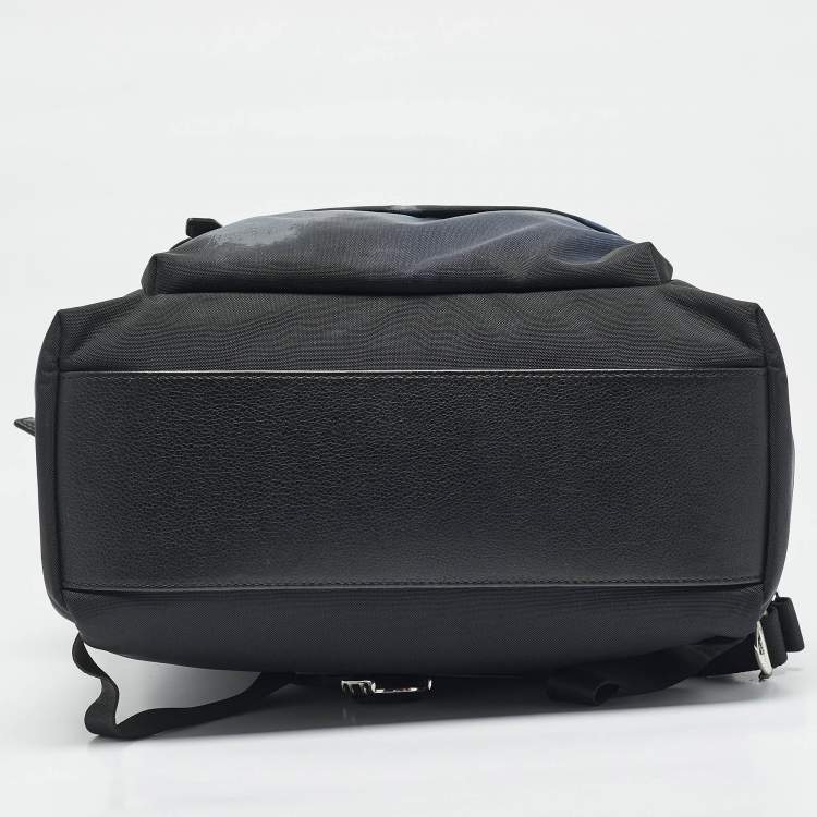 Pre Owned Givenchy Black Leather and Nylon Shark Print Backpack